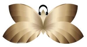 Mariposa con auriculares