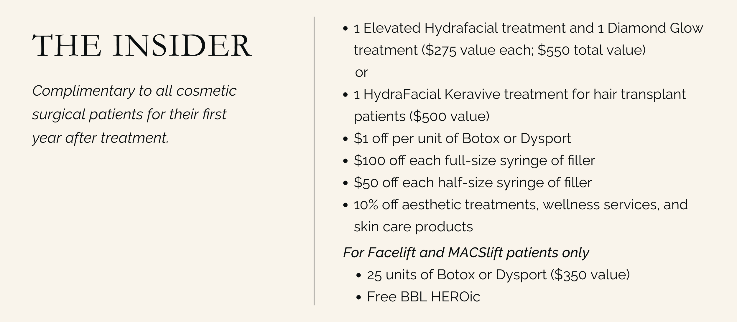Utah Facial Plastics Membership Tiers